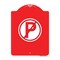 Signmission Designer Series Sign-No Parking, Red & White Aluminum Architectural Sign, 18" x 24", RW-1824-23655 A-DES-RW-1824-23655 - alternate 1
